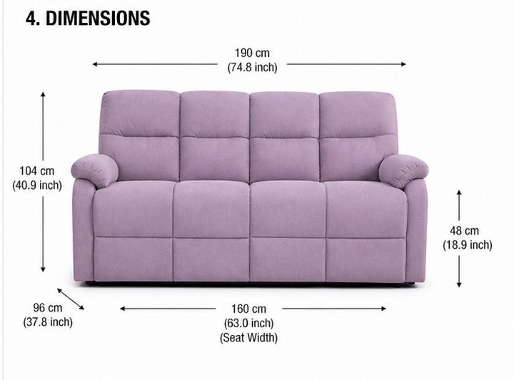 Roma 3-Seater Sofa – Modern Sofa - Image 5