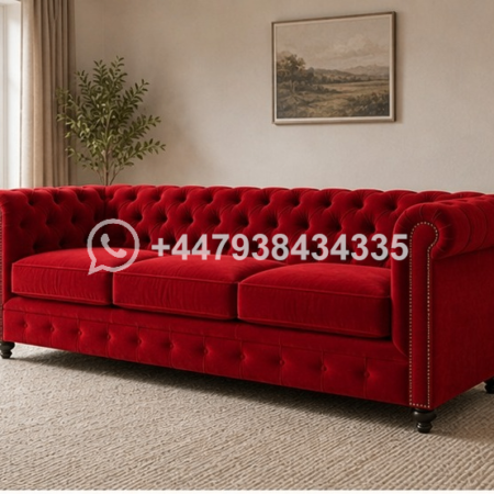 Nicole Modern 3 Seater Red Sofa