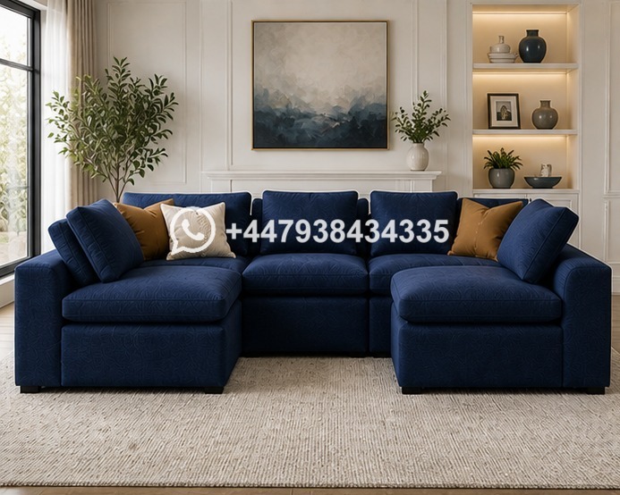 U Shape Sofa Fullback Plush Velvet