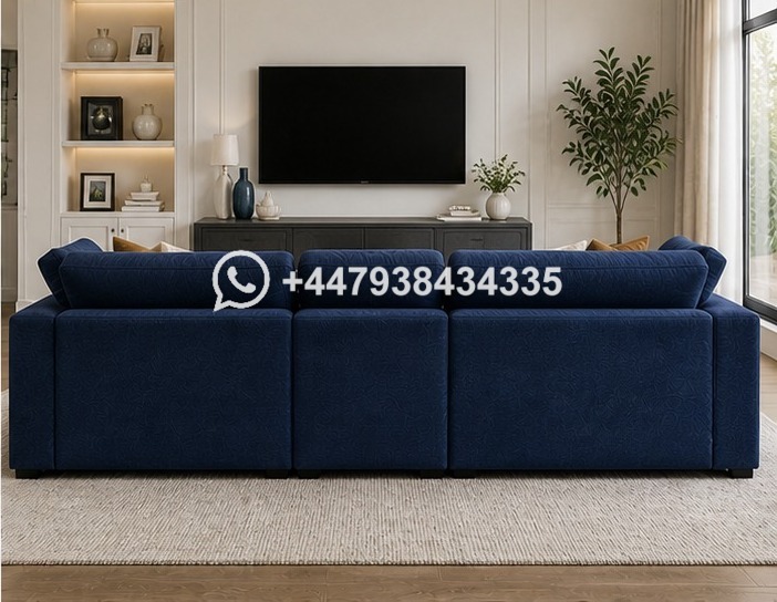 U Shape Sofa Fullback Plush Velvet - Image 3