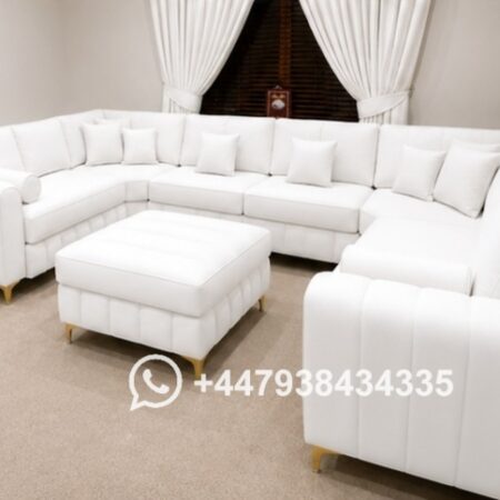 Plush U Shape Corner Sofa | Premium UK Style in white colors
