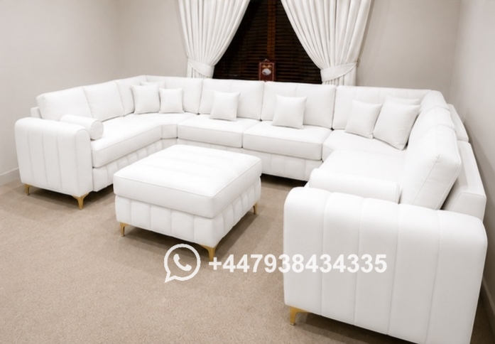 Plush U Shape Corner Sofa | Premium UK Style in white colors